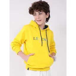 Monte Carlo Boys Typography Printed Hooded Neck Full Sleeve Sweatshirt image 3