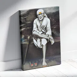 Tushaco Handicrafts White & Grey Religious Printed Canvas Wall Art image 4