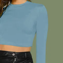 Dream Beauty Fashion Women Solid Crop Fitted Top image 3