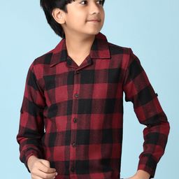 V-Mart Boys Cuban Collar Buffalo Checked Cotton Casual Shirt-picture-18