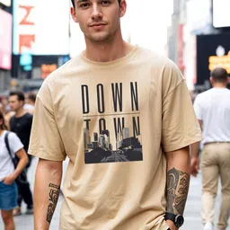 SMARTEES Oversized Typography Printed Drop-Shoulder Sleeves Cotton T-Shirt-picture-17