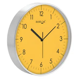 RANDOM Yellow & Silver-Toned Contemporary Wall Clock image 5
