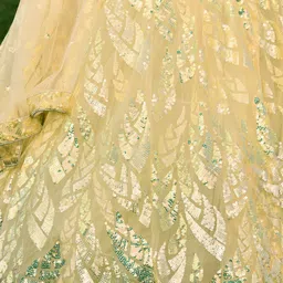 DIVASTRI Embellished Sequinned Semi-Stitched Lehenga & Unstitched Blouse With Dupatta image 5