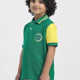 BONKIDS Boys Colourblocked Polo Collar Cotton T-shirt-picture-48