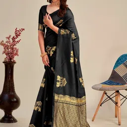 Vastravatika Ethnic Motifs Woven Design Zari Kanjeevaram Saree image 2