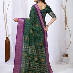 Mitera Zari Pure Cotton Bandhani Saree image 5