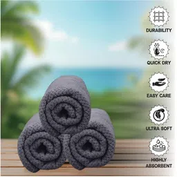 HOUSSE 4 Pcs Grey Microfibre 350 GSM Hand Towels image 5