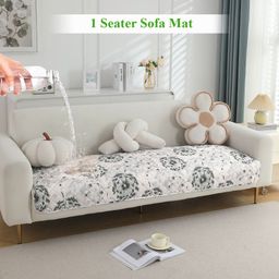 HOKIPO Grey & White Printed Waterproof 1 Seater Sofa Mat-picture-16