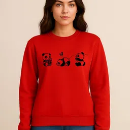 Anikmart Women Printed Round Neck Full Sleeve Sweatshirt image 1