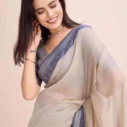 COSBILA FASHION Woven Design Pure Cotton Saree image 4