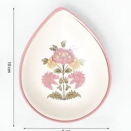 Ritu Kumar Pink & Beige Set Of 4 Printed Porcelain Diyas image 4