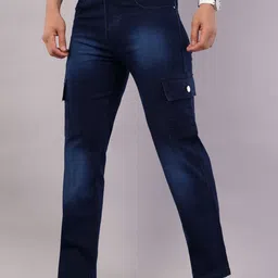 NIVASU Men Regular Fit Mid-Rise Light Fade Stretchable Jeans image 5