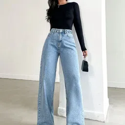 A1TUFF Women Jean Relaxed Fit High-Rise Light Fade Stretchable Jeans-picture-43