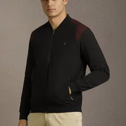 Louis Philippe Men Colourblocked Lightweight Bomber Jacket image 2