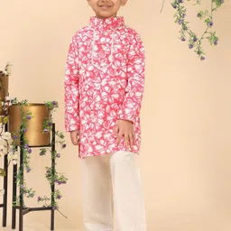 Cutiekins Boys Floral Printed Kurta with Pyjama image 2