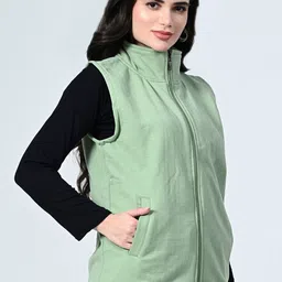 BAESD Women Fleece Lightweight Open Front Jacket with Embroidered image 3