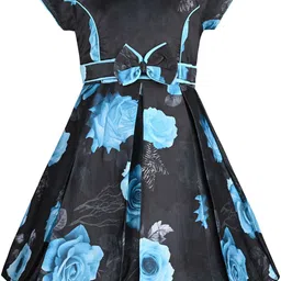 Wish Karo Floral Print Satin A-Line Dress-picture-47