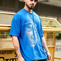 AUSK Graphic Printed Round Neck Drop-Shoulder Sleeves Oversized Cotton T-shirt image 5