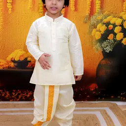 BownBee Boys Mandarin Collar Regular Straight Kurta with Dhoti Pants image 5