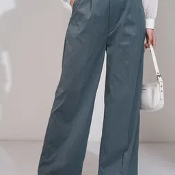 CHIC BY TOKYO TALKIES Women Straight Fit Pleated Trousers-picture-41