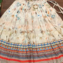 BAESD Girls Printed Foil Print Ready to Wear Lehenga & Blouse With Dupatta image 3