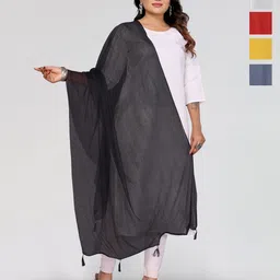 Moda Rapido Selection Of 5 Woven Design Tasselled Dupattas-image-42