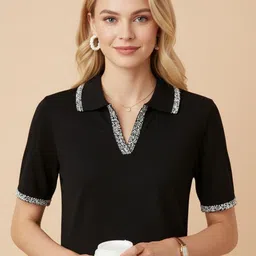 DressBerry Women Shirt Collar Short Sleeves Pullover-picture-40