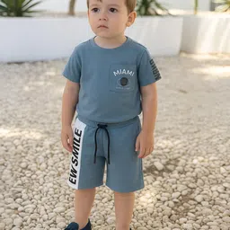 Kidbea Boys Printed T-shirt with Shorts-picture-10
