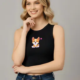 SZN Crepe Tank Crop Top image 5