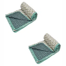 CHICERY Black & White 2Pcs Printed AC Room Cotton 210 GSM Single Bed Dohar-image-43