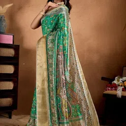 G R K Fashion Textile Paisley Silk Blend Mysore Silk Saree image 5