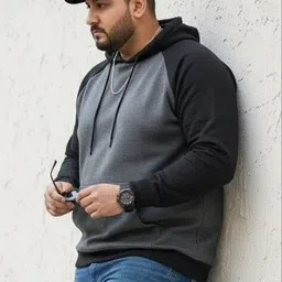 AUSTIVO Men Colourblocked Hooded Sweatshirt-image-98