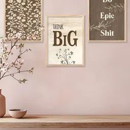 Kotart Brown & Cream 3 Pieces Motivational Wooden Wall Arts-image-61