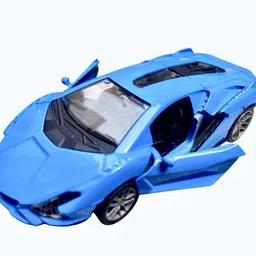 aavya hub Blue Metal Toy Car with Openable Doors | Die-Cast Sports Car Model for Kids image 1