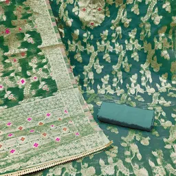 HERE&NOW Embellished Unstitched Dress Material image 3