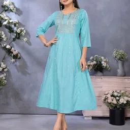 Rangita Floral Embroidered Zari Work Anarkali Kurta image 2