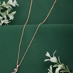 Wynona Rose Gold-Plated Crystal Stones Studded Swan Shaped Pendants With Chains-picture-16