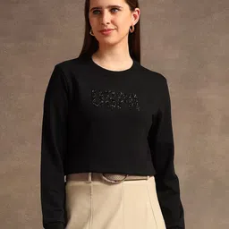 U.S. Polo Assn. Women Typography Printed Round Neck Cotton Pullover Sweatshirt-picture-13