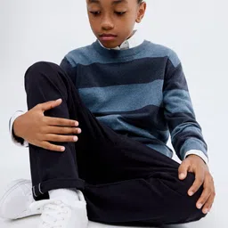 Mango Kids Boys Striped Pure Cotton Pullover-picture-21