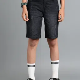 UNDER FOURTEEN ONLY Boys Distressed Cotton Denim Shorts-image-7