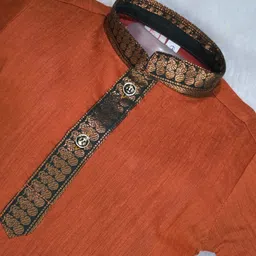 BAESD Boys Embroidered Regular Pure Cotton Kurta with Dhoti Pants image 3