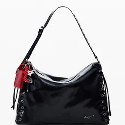 Desigual Stitch Detail Shoulder Bag with Pouch & Key Chains-picture-39