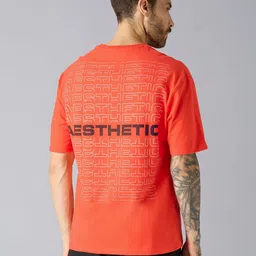 AESTHETIC NATION Men Typography Printed Round Neck Cotton Oversized T-shirt image 4