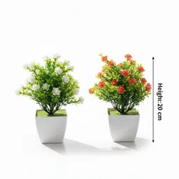 plantworld Decorative Artificial Plant with Flower Bonsai Wild Artificial Plant with Pot image 3