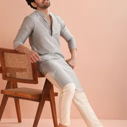 KISAH Mandarin Collar Straight Kurta image 4