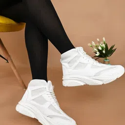 glitchez Women Textured High-Top Sneakers-image-47