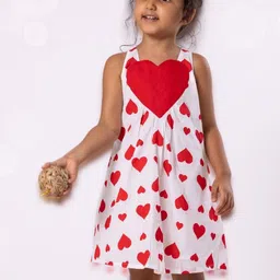 Tura Turi Girls Conversational Printed Cotton A-Line Knee Length Dress-image-36