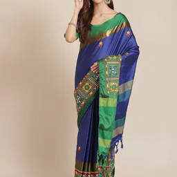 KALINI Floral Mirror Work Saree image 1