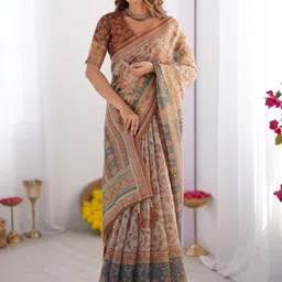 MAHARANI COUTURE Ethnic Motifs Print Pure Cotton Jamdani Saree image 3