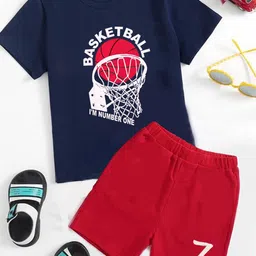 BILLYBALL Unisex Kids Printed T-shirt with Shorts-picture-37